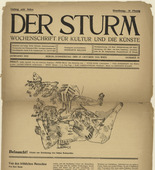 Oskar Kokoschka. Overheard (Belauscht) (in-text plate, title page) from the periodical Der Sturm. Wochenschrift für Kultur und Künste, vol. 1, no. 35 (Oct 27, 1910). 1910