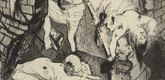 Otto Dix. House Destroyed by Aerial Bombs (Tournai) [Durch Fliegerbomben zerstörtes Haus (Tournai)] from The War (Der Krieg). (1924)