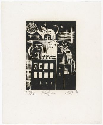 Otto Dix. Cats (Katzen) from the portfolio Nine Woodcuts (Neun Holzschnitte). 1920 (published 1922)