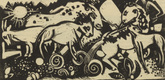Heinrich Campendonk. Frogs and Butterfly (Frösche und Schmetterling) (plate, p. 5) from the periodical Der Sturm. Wochenschrift für Kultur und Künste, vol. 8, no. 1 (April 1917). 1917