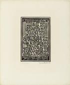Erich Heckel. Table of contents from the portfolio (Inhaltsverzeichnis aus der Mappe) Eleven Woodcuts, 1912-1919 (Elf Holzschnitte, 1912-1919). 1921