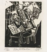 Otto Dix. The Celebrities (Constellation) [Die Prominenten (Konstellation)] from the portfolio Nine Woodcuts (Neun Holzschnitte). 1920 (published 1922)