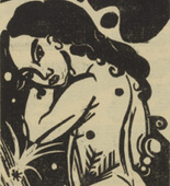 Heinrich Campendonk. Girl with Frogs (Mädchen mit Fröschen) (plate, p. 7) from the periodical Der Sturm. Wochenschrift für Kultur und Künste, vol. 8, no. 1 (April 1917). 1917