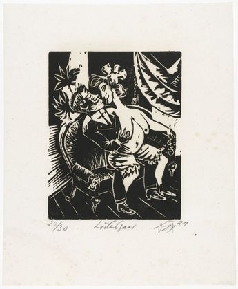 Otto Dix. Lovers (Liebespaar) from the portfolio Nine Woodcuts (Neun Holzschnitte). (1920), dated 1921, published 1922