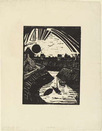 Erich Heckel. Curving Canal (Krummer Kanal). 1915