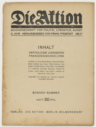 Die Aktion, vol. 3, no. 37. September 13, 1913