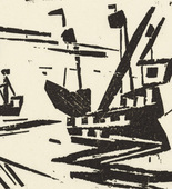 Lyonel Feininger. Ships and Sun (Schiffe und Sonne) from Ten Woodcuts by Lyonel Feininger. (1919, published 1941)