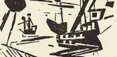 Lyonel Feininger. Ships and Sun (Schiffe und Sonne) from Ten Woodcuts by Lyonel Feininger. (1919, published 1941)