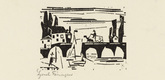 Lyonel Feininger. Wagon Crossing a Bridge (Wagen auf einer Brücke) fromTen Woodcuts by Lyonel Feininger. (1918, published 1941)