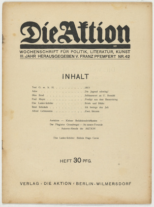 Die Aktion, vol. 3, no. 42. October 18, 1913