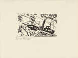 Lyonel Feininger. Side Wheeler (Raddampfer) from Ten Woodcuts by Lyonel Feininger. (1918, published 1941)