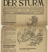 Oskar Kokoschka. The Beautiful Roller-Skater (Die schöne Rollschuhläuferin) (in-text plate, title page) from the periodical Der Sturm. Wochenschrift für Kultur und Künste, vol. 1, no. 37 (November 10, 1910). 1910