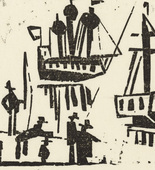 Lyonel Feininger. Anglers and Ships (Angler und Schiffe) from Ten Woodcuts by Lyonel Feininger. (1919, published 1941)
