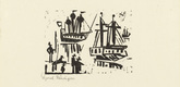 Lyonel Feininger. Anglers and Ships (Angler und Schiffe) from Ten Woodcuts by Lyonel Feininger. (1919, published 1941)