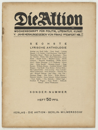 Die Aktion, vol. 5, no. 39/40. September 25, 1915