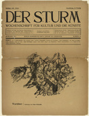 Oskar Kokoschka. Over (Vorüber) (in-text plate, title page) from the periodical Der Sturm. Wochenschrift für Kultur und Künste, vol. 1, no. 45 (Jan 5, 1911). 1911