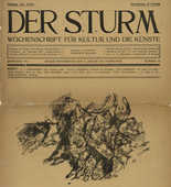 Oskar Kokoschka. Over (Vorüber) (in-text plate, title page) from the periodical Der Sturm. Wochenschrift für Kultur und Künste, vol. 1, no. 45 (Jan 5, 1911). 1911