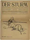 Max Pechstein. The Bed (Das Lager) (in-text plate, title page) from the periodical Der Sturm. Wochenschrift für Kultur und Künste, vol. 1, no. 47 (Jan 21, 1911). 1911
