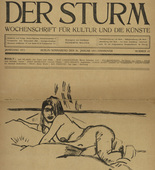 Max Pechstein. The Bed (Das Lager) (in-text plate, title page) from the periodical Der Sturm. Wochenschrift für Kultur und Künste, vol. 1, no. 47 (Jan 21, 1911). 1911