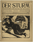 Ernst Ludwig Kirchner. Rest (Ruhe) (in-text plate, title page) from the periodical Der Sturm. Wochenschrift für Kultur und Künste, vol. 2, no. 75 (Aug 1911). 1911