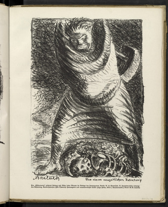 Ernst Barlach. From a Modern Dance of Death (Aus einem neuzeitlichen Totentanz) (plate, folio 23) from the periodical Der Bildermann, vol. 1, no. 11 (Sept 1916). 1916