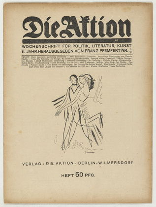 Marcel Slodki. Die Aktion, vol. 6, no. 3/4. January 22, 1916