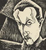 Christian Schad. Self-Portrait (Selbstbildnis) (plate, [p. 41]) from the periodical Sirius, no. 3 (Dec 1915). 1915