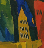 Karl Schmidt-Rottluff. Houses at Night. 1912