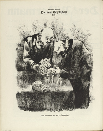 Ottomar Starke. The New Society: Plate 4 (Die neue Gesellschaft: Blatt 4) (plate, folio 24 verso) from the periodical Der Bildermann, vol. 1, no. 12 (September 1916). 1916