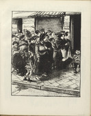 Heinrich Zille. Standing in Line for Potatoes (Kartoffelstehen) (plate, folio 25) from the periodical Der Bildermann, vol. 1, no. 12 (September 1916). 1916