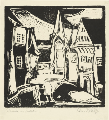 Christian Rohlfs. Street in Soest (Strasse in Soest) from the periodical in portfolio form Die Schaffenden, vol. 1, no. 1. (1911, published 1918)
