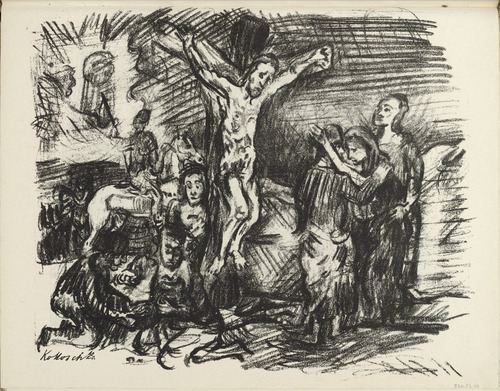 Oskar Kokoschka. The Crucifixion (Der Gekreuzigte) (plate, foilo 25 verso) from the periodical Der Bildermann, vol. 1, no. 12 (Sept 1916). 1916