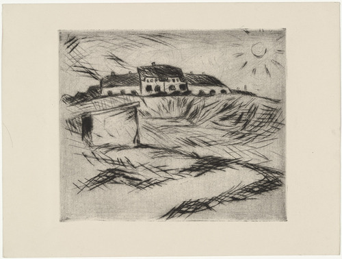 Walter Gramatté. Barracks (Kaserne) (plate, loose leaf) from the periodical Das Kunstblatt, vol. 1, no. 9 (Sep 1917). 1917 (executed 1916)