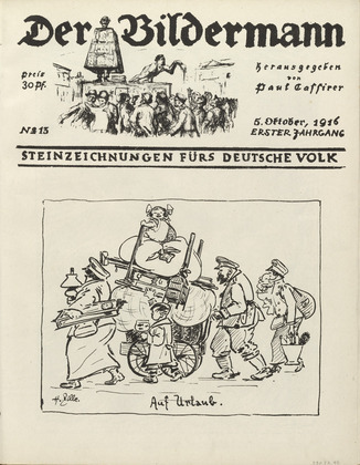 Heinrich Zille. On Vacation (Auf Urlaub) (front cover, folio 26) from the periodical Der Bildermann, vol. 1, no. 13 (October 1916). 1916