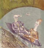 Conrad Felixmüller. In the Rowboat (Im Ruderboot). (1920)