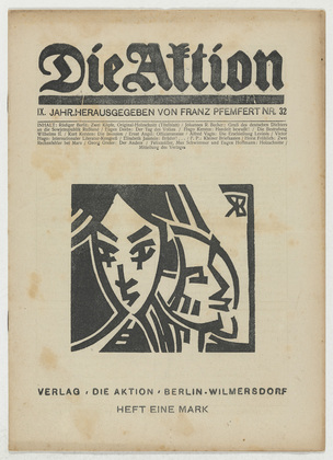 Rüdiger Berlit, Conrad Felixmüller, Max Schwimmer, Eugen Hoffmann. Die Aktion, vol. 9, no. 32. August 9, 1919