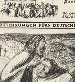 Ernst Barlach. The Year of Our Lord MCMXVI after Christ's Birth (Anno Domini MCMXVI post Christum natum) (front cover, foilio 28) from the periodical Der Bildermann, vol. 1, no. 14 (Oct 1916). 1916