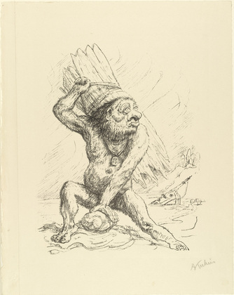 Alfred Kubin. Caliban from the portfolio Visions of Shakespeare (Shakespeare Visionen). (1918)