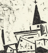 Lyonel Feininger. Church with House and Tree (Kirche mit Haus und Baum). (1936)