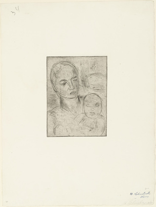 Wilhelm Lehmbruck. Mother and Child, Small (Mutter und Kind, klein). (1915, printed 1920)