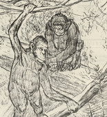 August Gaul. The Monkeys (Die Affen) (plate, folio 28 verso) from the periodical Der Bildermann, vol. 1, no. 14 (Oct 1916). 1916