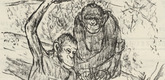 August Gaul. The Monkeys (Die Affen) (plate, folio 28 verso) from the periodical Der Bildermann, vol. 1, no. 14 (Oct 1916). 1916