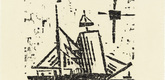 Lyonel Feininger. Two-Masted Ship with Sun (Zweimastiges Schiff mit Sonne). (1937)