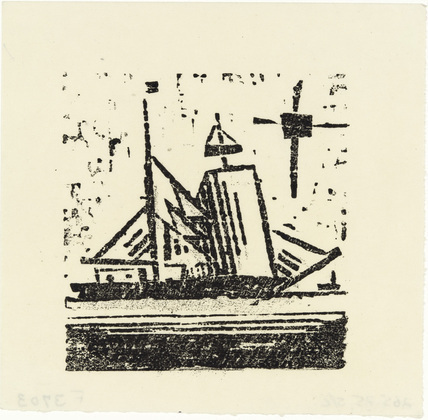 Lyonel Feininger. Two-Masted Ship with Sun (Zweimastiges Schiff mit Sonne). (1937)