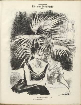 Ottomar Starke. The New Society: Plate 5 (Die neue Gesellschaft: Blatt 5) (plate, folio 29) from the periodical Der Bildermann, vol. 1, no. 14 (October 1916). 1916