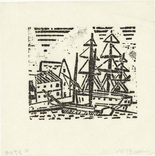 Lyonel Feininger. Ships at Harbor Wharf (Schiffe am Hafenquai). (1937)