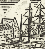 Lyonel Feininger. Ships at Harbor Wharf (Schiffe am Hafenquai). (1937)