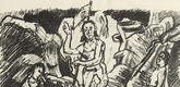 Oskar Kokoschka. The Resurrection (Auferstehung) (plate, foilo 29 verso) from the periodical Der Bildermann, vol. 1, no. 14 (Oct 1916). 1916