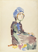Oskar Kokoschka. Seated Girl. (1922)