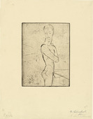 Wilhelm Lehmbruck. Young Man, Half Nude, Turning (Jünglings-Halbakt, sich umwendend). (1911, printed 1920)